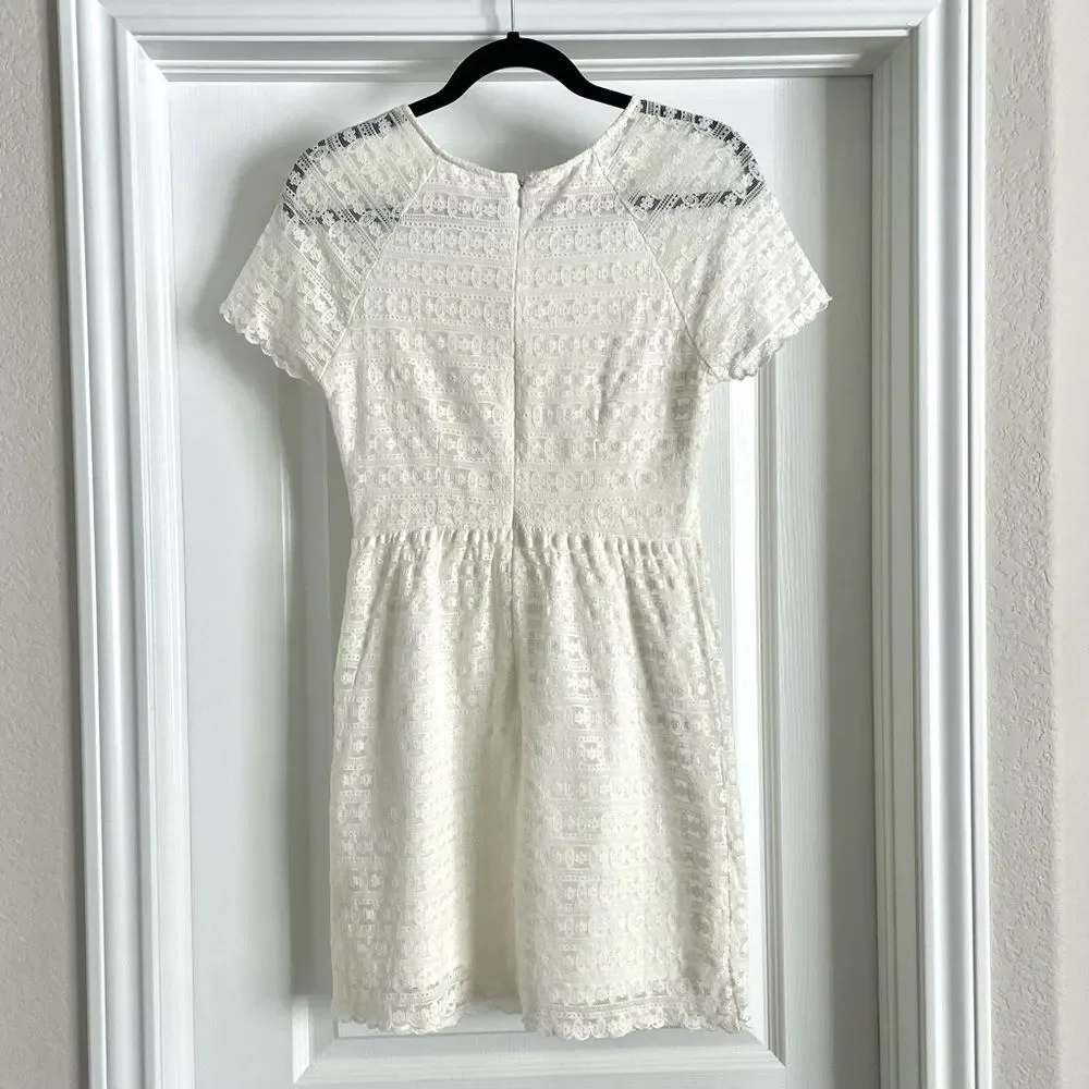 Free People Candy Ivory Lace Vintage Inspired Mini Dress - Picture 5 of 14
